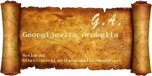 Georgijevits Arabella névjegykártya